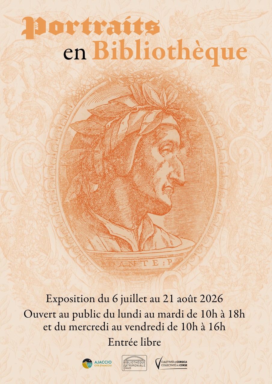Affiche de l'exposition Portraits en Bibliothèque